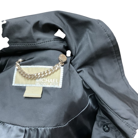 Michael Kors Women's L Large Double Breasted Trench Coat Belted Lightweight - Picture 9 of 9